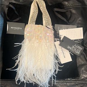 NWT- Avery Sequin Feather Bag